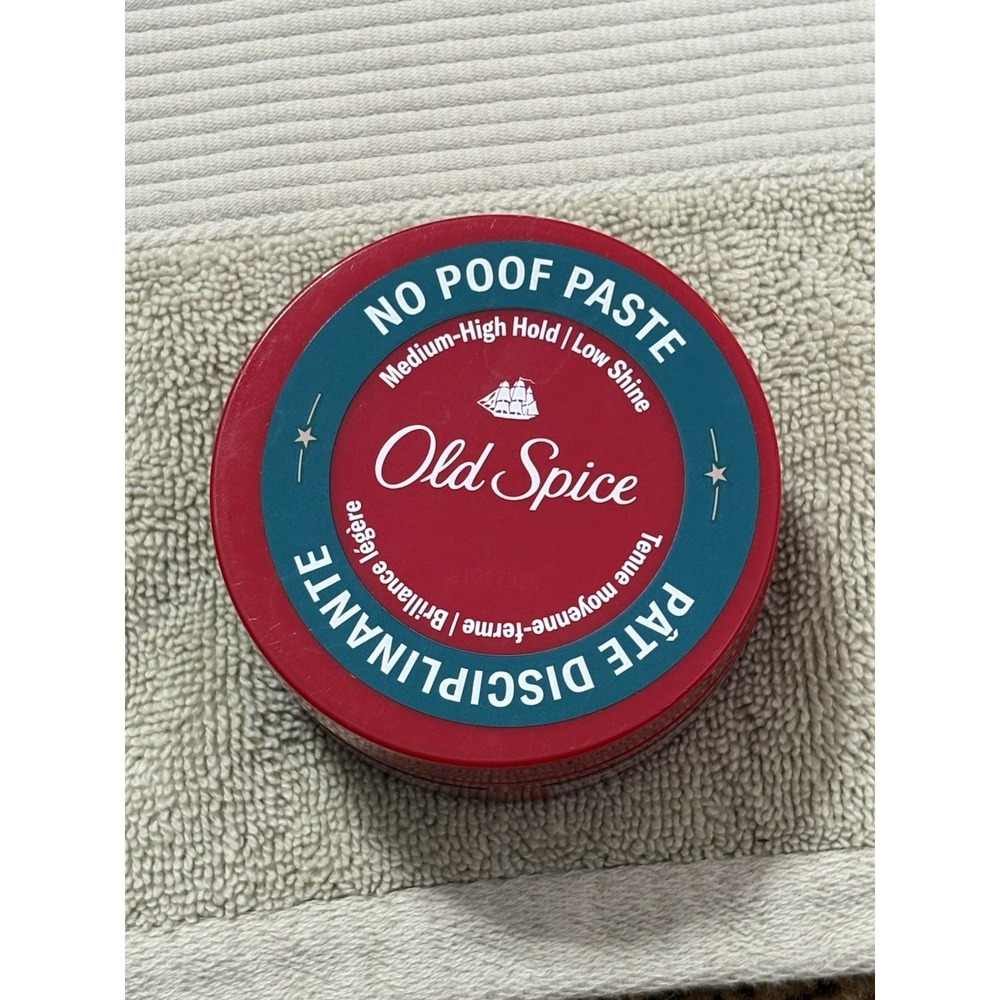 Old Spice No Poof Paste, 2.22 oz Cream, Medium-High Hold, Low Shine